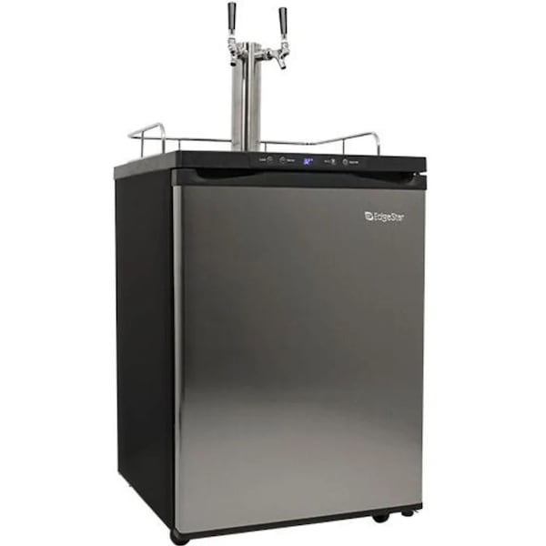 Edgestar 24 Inch Wide Freestanding Double Tap Kegerator with Digital Display - KC3000SSTWIN