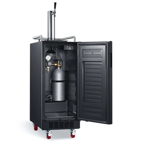 Edgestar 15 Inch Wide 1 Tap Kegerator with Forced Air Refrigeration and Air Cooled Beer Tower - KC1500SS