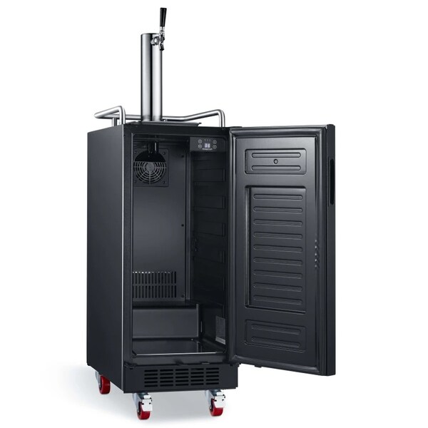 Edgestar 15 Inch Wide 1 Tap Kegerator with Forced Air Refrigeration and Air Cooled Beer Tower - KC1500SS