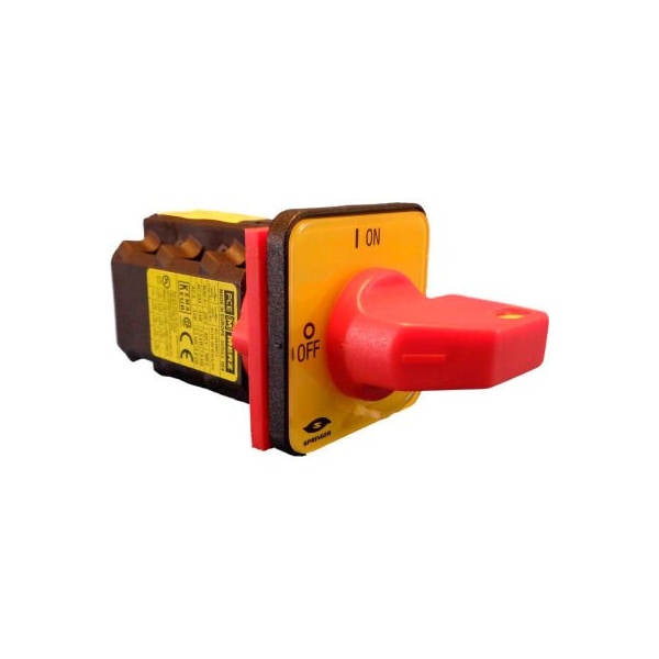 Controles Springer Co Springer Controls/MERZ, 16A, 3 polos, interruptor de desconexión, rojo/amarillo, montaje central, bloqueo - A104/016-CR2