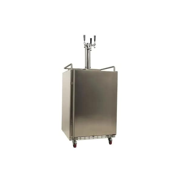 Edgestar 24 Inch Wide Outdoor Triple Tap Kegerator for Full Size Kegs with Electronic Control Panel - KC7000SSODTRIP
