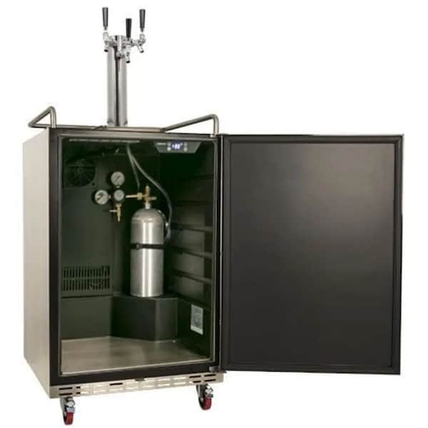 Edgestar 24 Inch Wide Outdoor Triple Tap Kegerator for Full Size Kegs with Electronic Control Panel - KC7000SSODTRIP