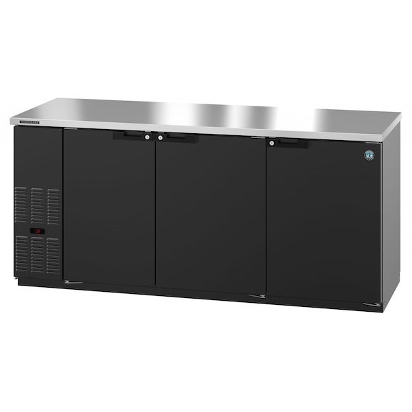 Hoshizaki America Refrigerator, Three Section, Black Vinyl Back Bar Back Bar, Solid Doors,  - BB80