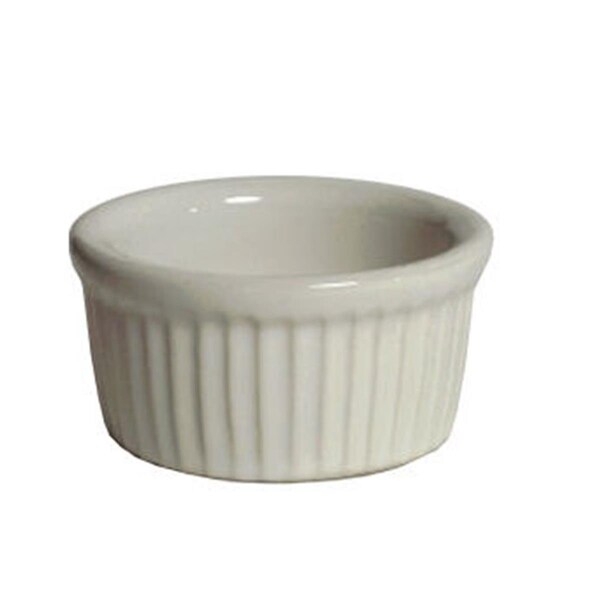 Tuxton China 3 in. Ramekin Fluted 2.5 oz. - White - 4 Dozen - BWX-0252