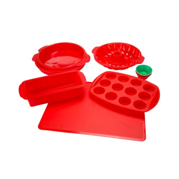 Hastings Home 18-piece Silicone Bakeware Set with Cupcake Molds, Muffin Pan, Cookie Sheet, Bundt, Baking Supplies - 487639JTW