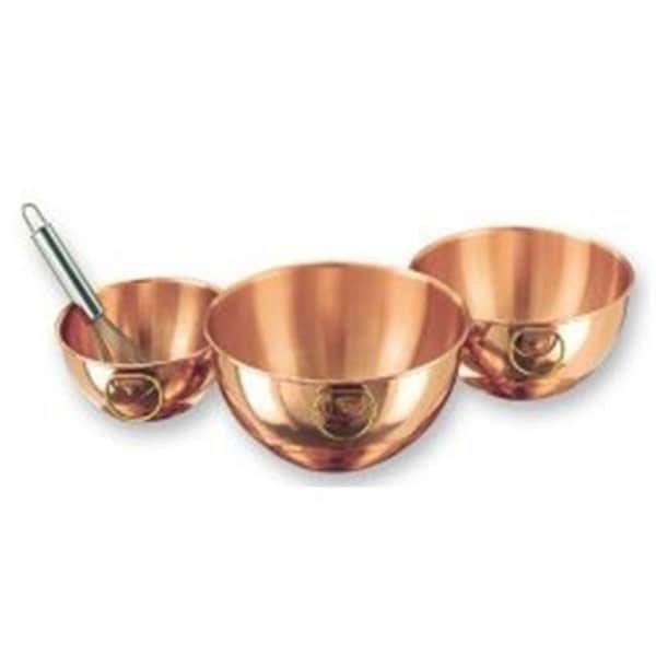Old Dutch International Old Dutch International 964 Set-3 Solid Copper Beating Bowls - num. 766 num. 767 num. 770 - 964