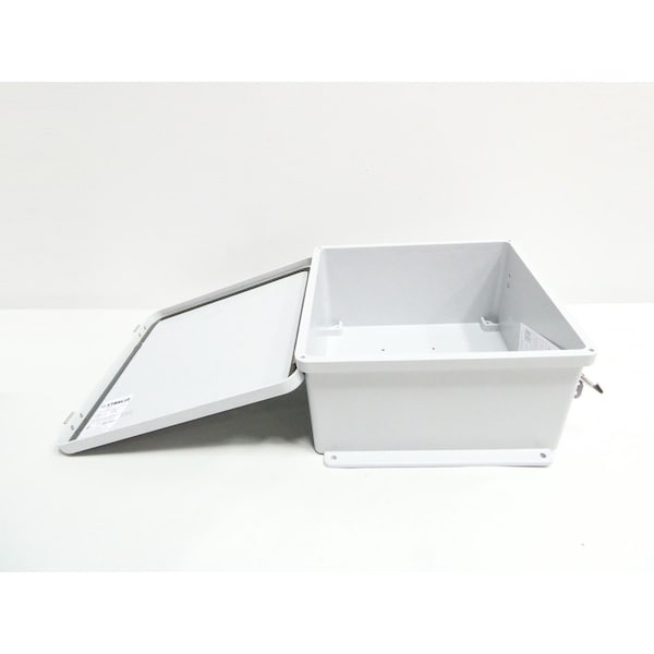 Stahlin Fiberglass Electrical Enclosures, 12 in H, 6 in D, 12 in W, Hinged - J1212HLL