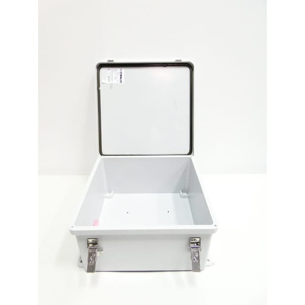 Stahlin Fiberglass Electrical Enclosures, 12 in H, 6 in D, 12 in W, Hinged - J1212HLL
