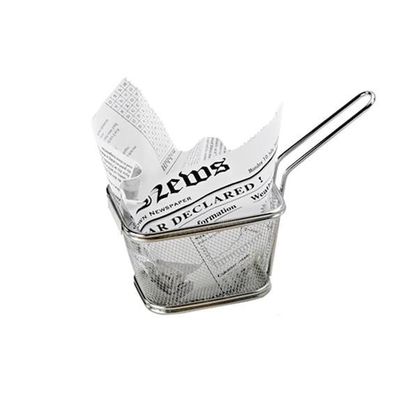 Packnwood 3.3 in. Small Round Stainless Steel Fryer Basket - 294PANR9