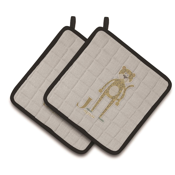Carolines Treasures Alphabet J For Jaguar Pair of Pot Holders - BB5735PTHD