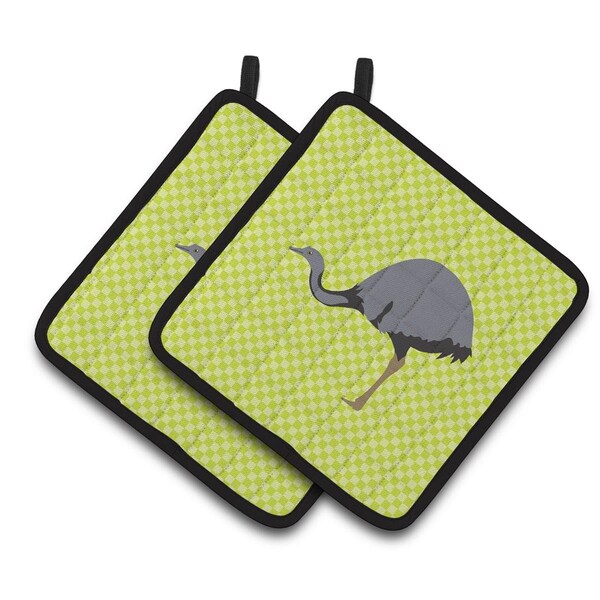Carolines Treasures Rhea Green Pair of Pot Holders - BB7749PTHD