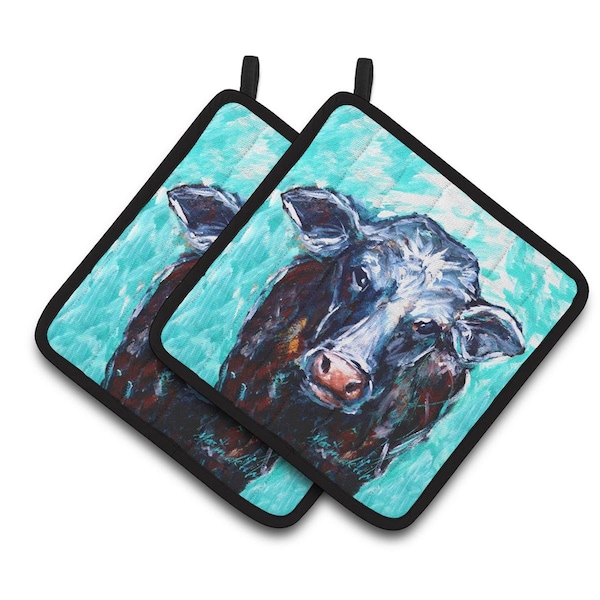 Carolines Treasures Moo Cow Pair of Pot Holders - MW1340PTHD