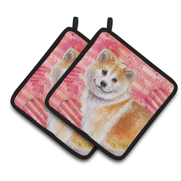 Carolines Treasures Shiba Inu Love Pair of Pot Holders - BB9765PTHD