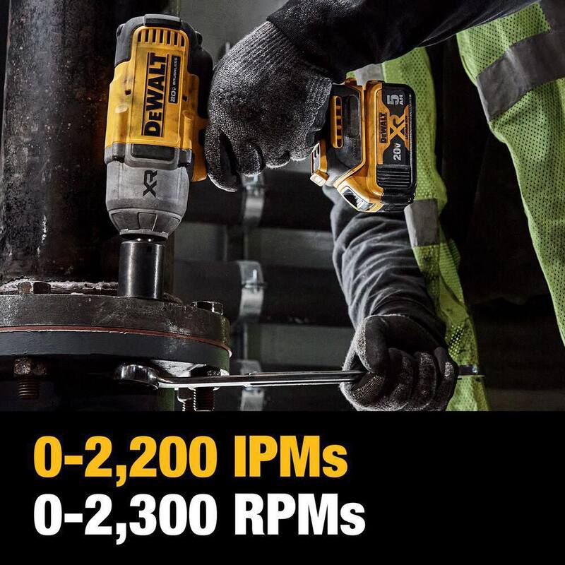 Juego de Llave de Impacto Inalámbrica DEWALT 20V MAX de Iones de Litio de 1/2 pulgadas con Juego de Llaves de Impacto Profundas SAE de 1/2 pulgadas (19 piezas) - DCF900P1WT19239