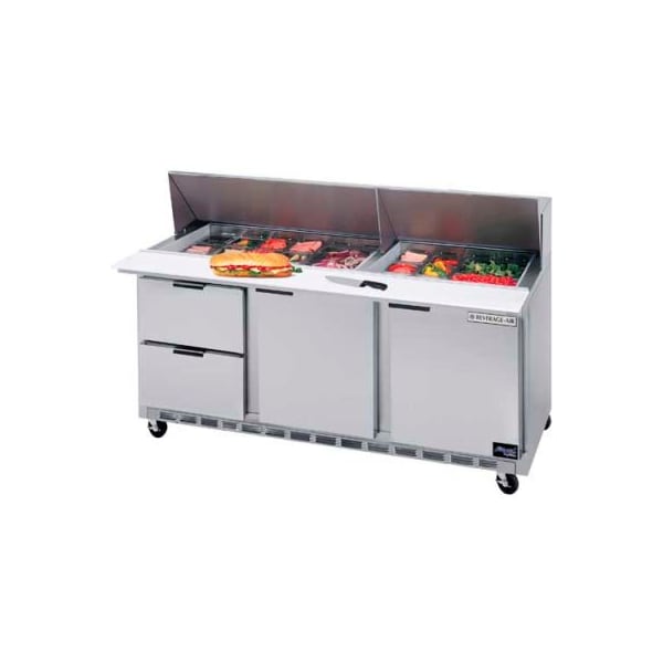 Beverage-Air Food Prep Tables SPED72 Elite Series Mega Top w/ Drawers, 72"W - - SPED72HC-30M-4