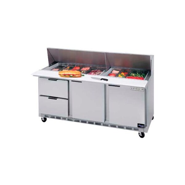 Beverage-Air Food Prep Tables SPED72 Elite Series Mega Top w/ Drawers, 72"W - - SPED72HC-18M-6