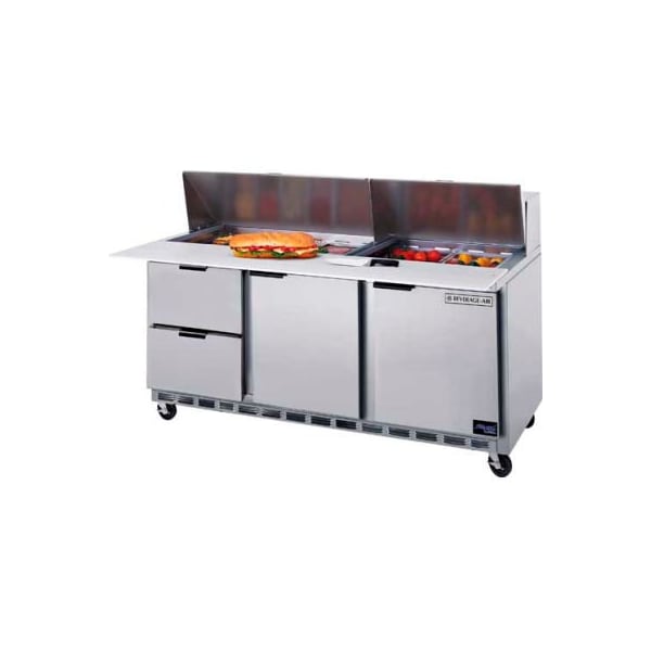 Beverage-Air Food Prep Tables SPED72 Elite Series Cutting Top w/ Drawers, 72"W - - SPED72HC-08C-2
