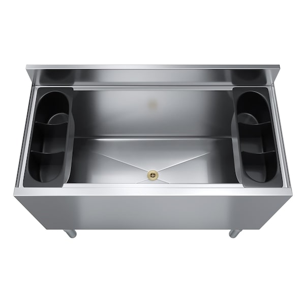 Amgood 18.5in x 36in. 33in. Stainless Steel Ice Chest with Sliding Lid. Large Ice Bin, NSF - ICE BIN FSIB-183615-Z