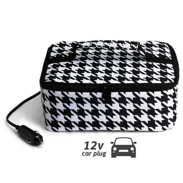 Hotlogic HotLogic 16801045-HND Portable Personal 12V Mini Oven; Houndstooth - 16801045-HND