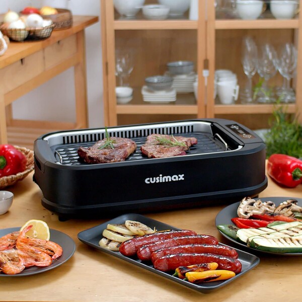 Cusimax Electric Portable Indoor Smokeless Grill-Black - CMRG-200B