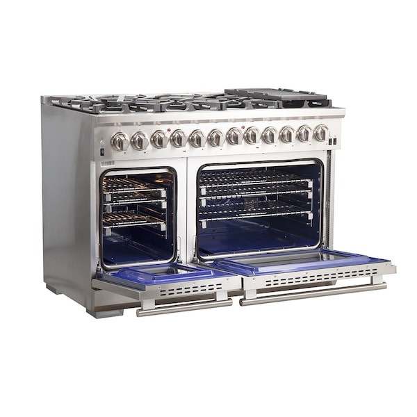 Forno Capriasca Titanium Professional 48In. Freestanding Dual Fuel Range - FFSGS6187-48