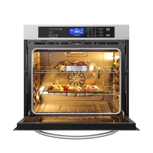 Koolmore Stainless Steel Electric Premium Convection Oven (Single Unit) with 7 Cooking/Baking Modes in Silver - KM-WO30S-SS