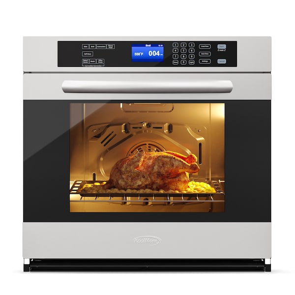 Koolmore Stainless Steel Electric Premium Convection Oven (Single Unit) with 7 Cooking/Baking Modes in Silver - KM-WO30S-SS