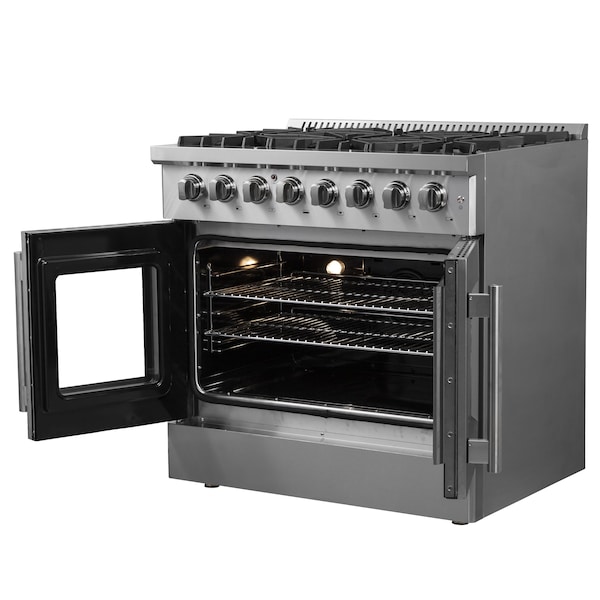 Forno Galiano 36In. Freestanding French Door Dual Fuel Range - FFSGS6356-36
