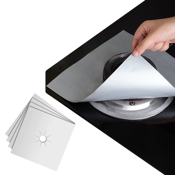 1947Kitchen Non-Stick Stove Covers and Burner Protector, 4PK - TI-4SFC-SIL