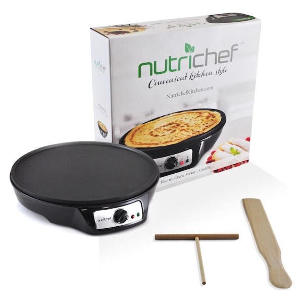 Nutrichef Electric Griddle - Crepe Maker Cooktop Hot Plate - PCRM12.V7