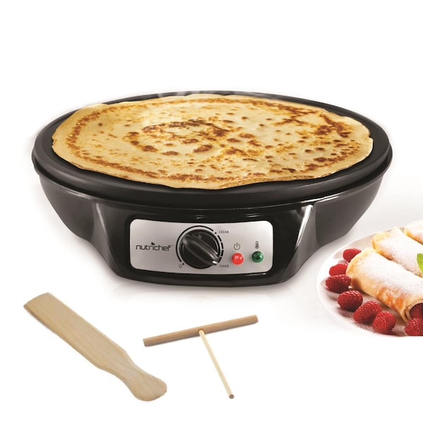 Nutrichef Electric Griddle - Crepe Maker Cooktop Hot Plate - PCRM12.V7