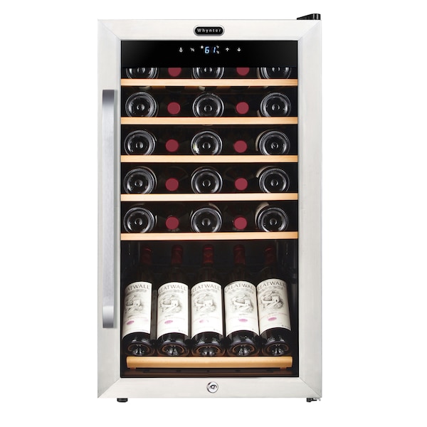 Whynter 34 Bottle Freestanding Stainless Steel Wine Refrigerator - FWC-341TS