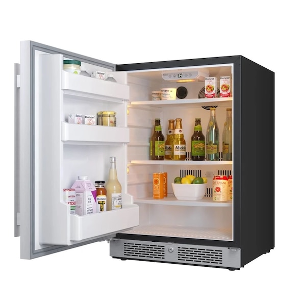 Avallon 24 Inch Wide 566 Cu Ft BuiltIn Compact Refrigerator with Left Hinge - AFR242SSLH