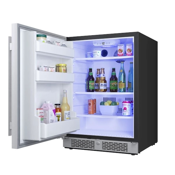 Avallon 24 Inch Wide 566 Cu Ft BuiltIn Compact Refrigerator with Left Hinge - AFR242SSLH
