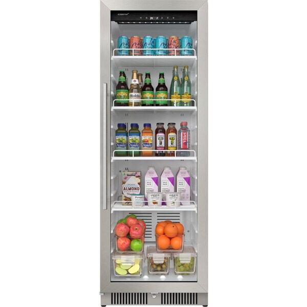 Edgestar 22 Inch Wide 101 Cu Ft Commercial Beverage Merchandiser W Temperature Alarm and Reversible Door - VBM101SS