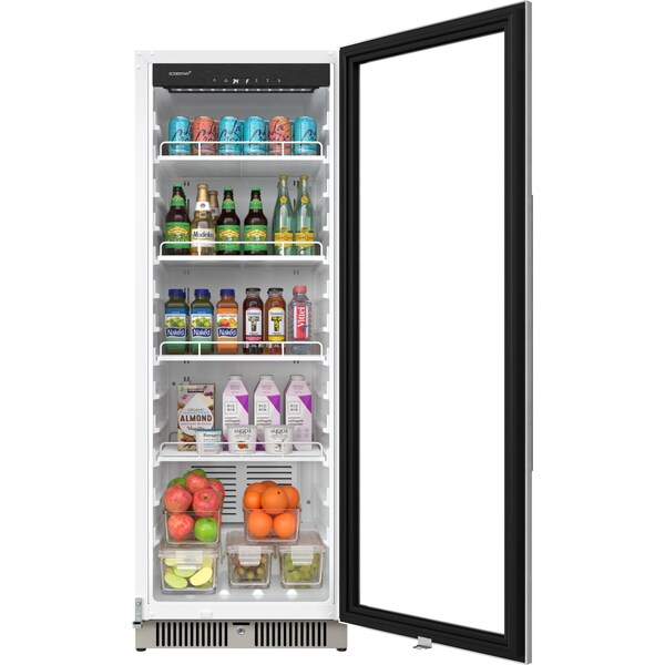 Edgestar 22 Inch Wide 101 Cu Ft Commercial Beverage Merchandiser W Temperature Alarm and Reversible Door - VBM101SS