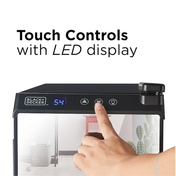 Black & Decker 12 Bottle Wine Cellar, Thermoelectric with LED Display and Mirror Door - BD60336