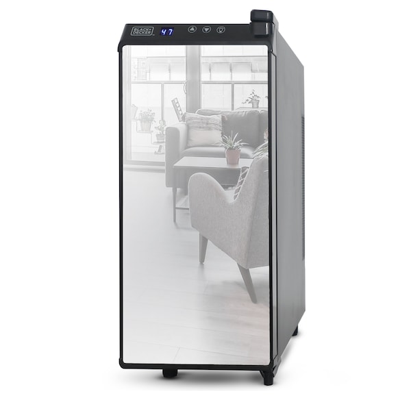 Black & Decker 12 Bottle Wine Cellar, Thermoelectric with LED Display and Mirror Door - BD60336