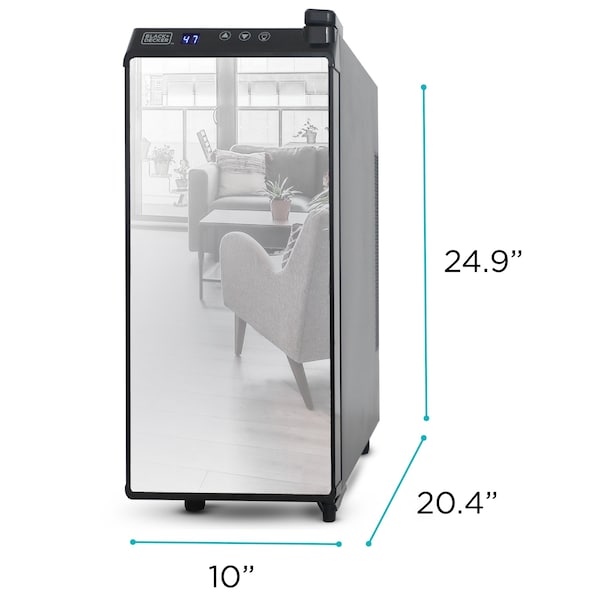 Black & Decker 12 Bottle Wine Cellar, Thermoelectric with LED Display and Mirror Door - BD60336