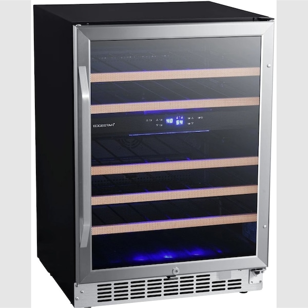 Edgestar 24 Inch Wide 46 Bottle BuiltIn Dual Zone Wine Cooler with Reversible Door and LED Lighting - CWR462DZ