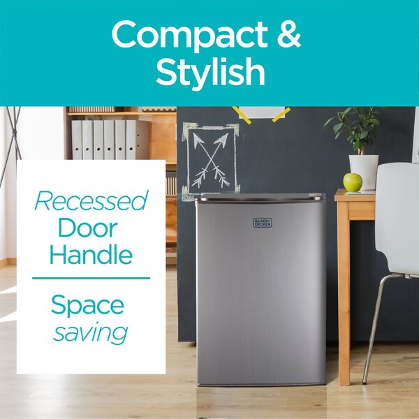 Black & Decker Compact Refrigerator Energy Star Single Door Mini Fridge with Freezer, 2.5 Cubic Feet, VCM - BCRK25V