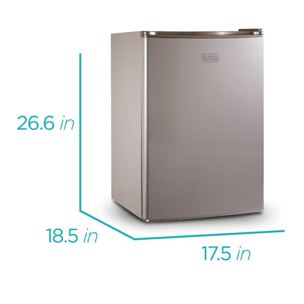 Black & Decker Compact Refrigerator Energy Star Single Door Mini Fridge with Freezer, 2.5 Cubic Feet, VCM - BCRK25V
