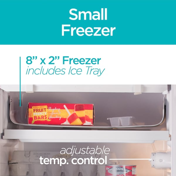 Black & Decker Compact Refrigerator Energy Star Single Door Mini Fridge with Freezer, 4.3 Cubic Ft., White - BCRK43W