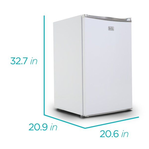 Black & Decker Compact Refrigerator Energy Star Single Door Mini Fridge with Freezer, 4.3 Cubic Ft., White - BCRK43W