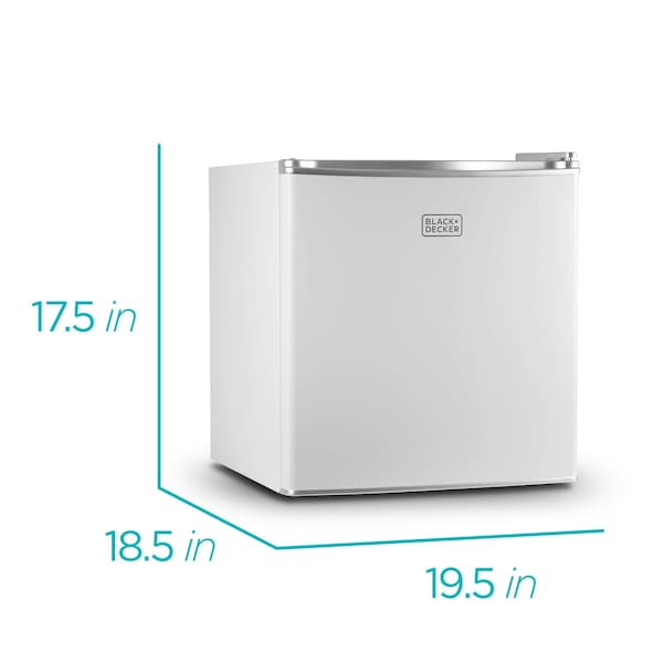 Black & Decker Compact Refrigerator Energy Star Single Door Mini Fridge with Freezer, 1.7 Cubic Ft., White - BCRK17W