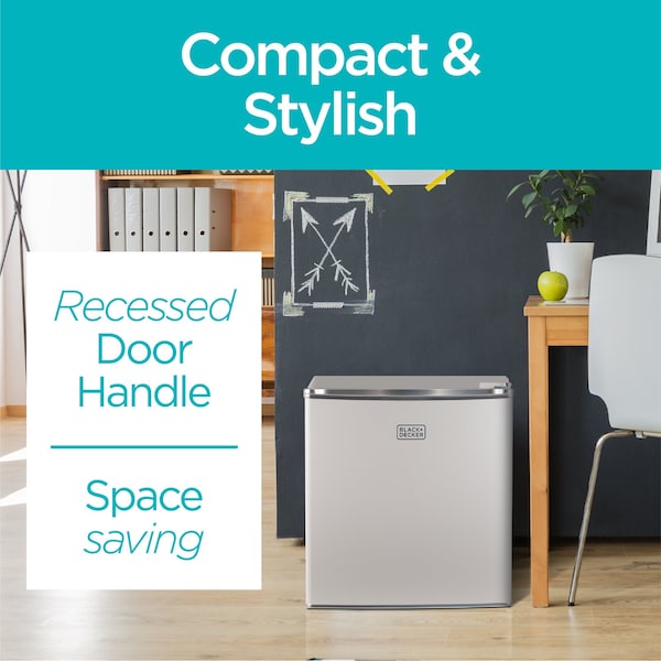 Black & Decker Compact Refrigerator Energy Star Single Door Mini Fridge with Freezer, 1.7 Cubic Ft., White - BCRK17W