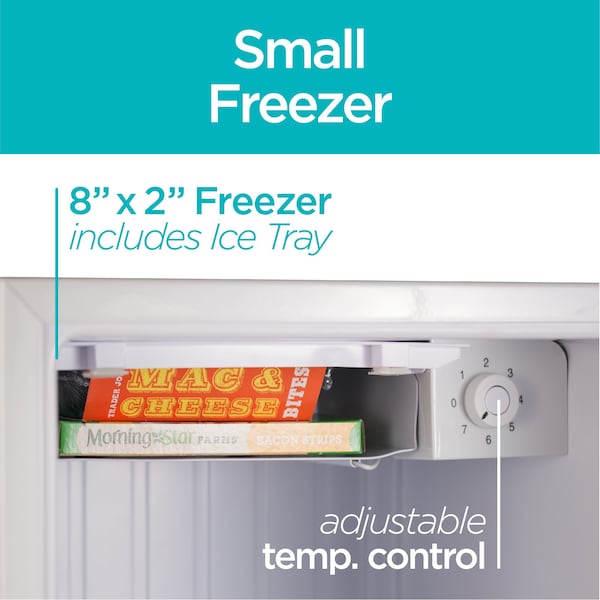 Black & Decker Compact Refrigerator Energy Star Single Door Mini Fridge with Freezer, 1.7 Cubic Ft., White - BCRK17W