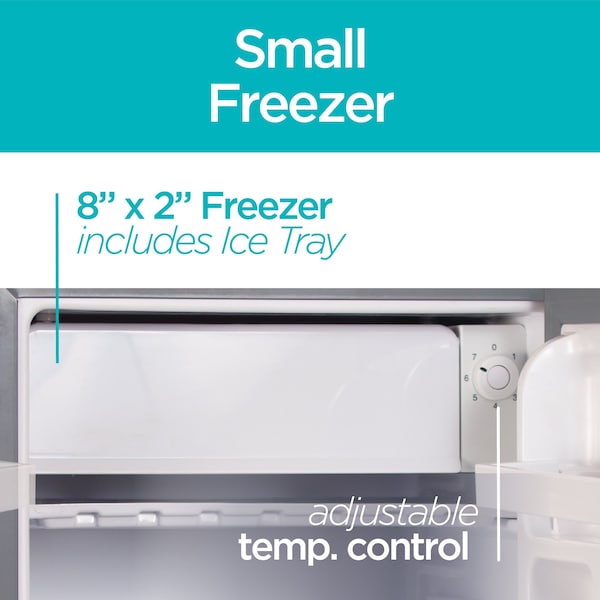 Black & Decker Compact Refrigerator Energy Star Single Door Mini Fridge with Freezer, 2.5 Cubic Ft., White - BCRK25W