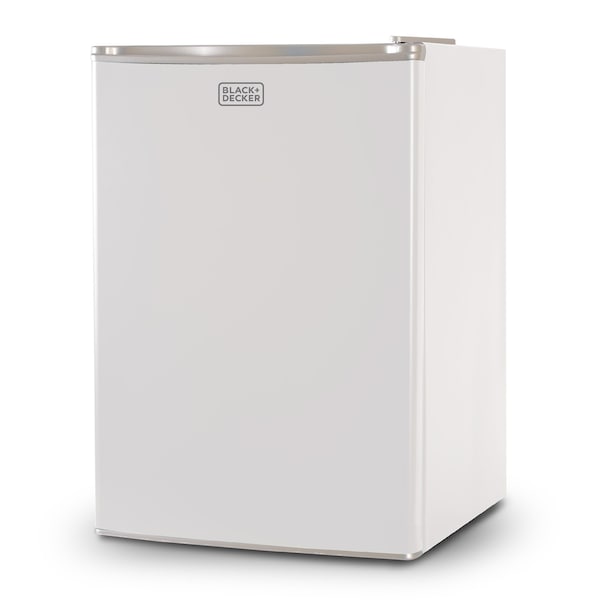 Black & Decker Compact Refrigerator Energy Star Single Door Mini Fridge with Freezer, 2.5 Cubic Ft., White - BCRK25W
