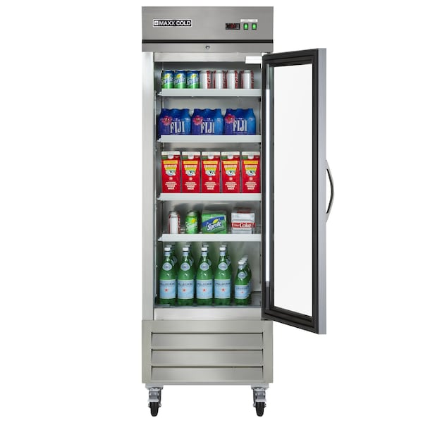 Maxx Cold Reach-In Refrigerator, Glass Door, Bottom Mount 23 CUFT - MXCR-23GD